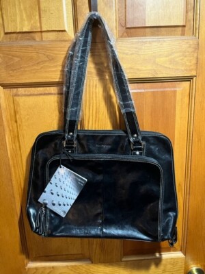 SAMSONITE TOTE BAG/ LAPTOP BLACK LEATHER LIKE BAG FITS 15.4 LAPTOPS AND MORE