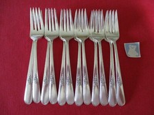  12 Holmes  Edwards Silverplate Salad Forks, 1940 Youth  21