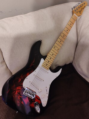 Black & Red S-Style Water Transfer top  Electric Guitar,Maple fretboard 6 string