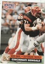 FREE SHIPPING-MINT-1991 Pro Set Bob Dahl #801 BENGALS PLUS BONUS CARDS