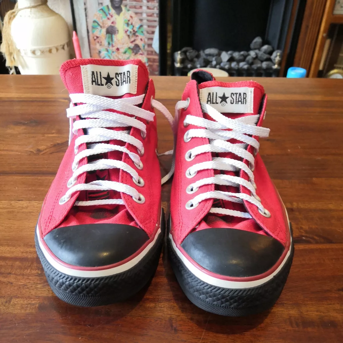 Rare Converse All Star Original Stamp Red &amp; Black Color 9.5 UK | eBay