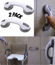 2 Pack Gray Shower Grab Bar 12" Shower Suction Handle Bathroom Safety Handle