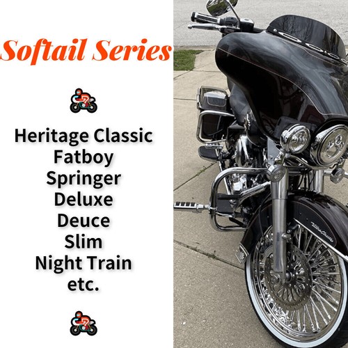 21x3.5 18x3.5 Fat Spoke Wheels Rims For Harley Softail Heritage Classic Custom - Picture 2 of 12