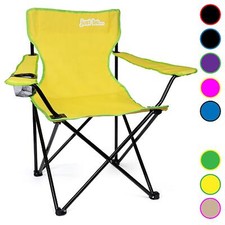 Folding Camping Chair Festival Garden Foldable Seat Deck Yellow just be...