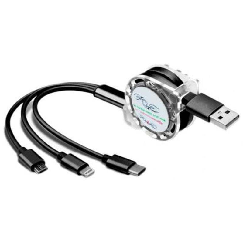 3 In 1 Usb Type C Micro Quick Charging Cable Black Cables & Adapters