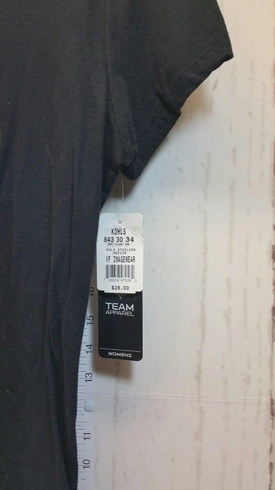 Camiseta Feminina Majestic Pittsburgh Steelers Manga Curta Leve Tamanho Médio Preta - Imagem 2 de 4