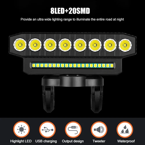 USB Rechargeable Bicycle Front Headlight Super Bright LED Bike Light Waterproof - Picture 13 of 16