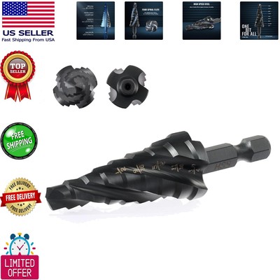 Efficient 9-Sizes Step Drill Bit with Titanium Coating & Quick-Release Hex Shank