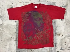 Vintage 90’s Martin Luther King AOP shirt Size XL Malcom X Rap Tee Rare Dream