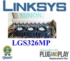 3x Quiet Replacement Fans for Linksys LGS326MP