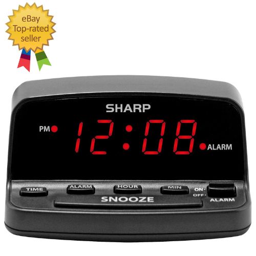 Digital Alarm Clock with Keyboard Style Controls Battery Back-Up Easy to Use...