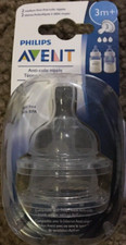 Philips Avent Anti-Colic Nipple Medium Flow 3 Hole 3 Month 2 Count Pack-NEW