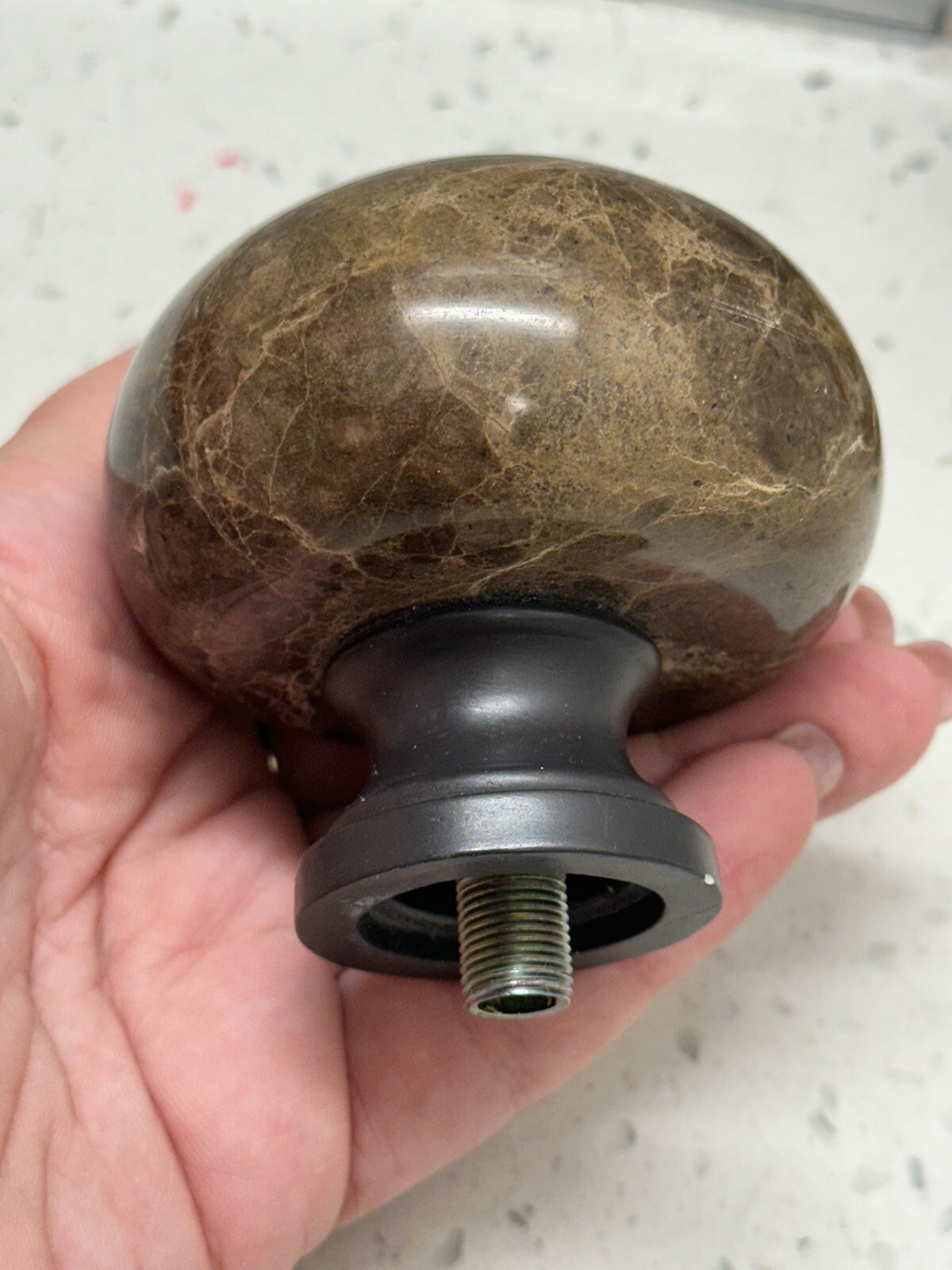 DECORATIVE GRANITE Set 2 LOOK FINIALS 3” Bed Posts or Furniture Large Rhinestone