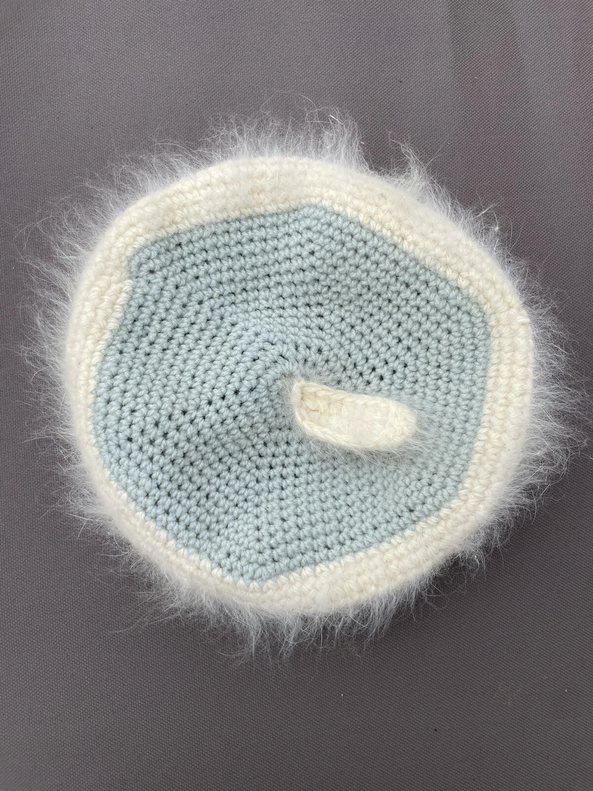 One Of A Kind Vintage Baby Beret—fuzzy Knit Baby Hat, Good Condition, Ca. 1962