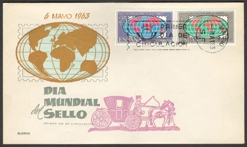 (AOP) Spain 1963 World Stamp Day FDC