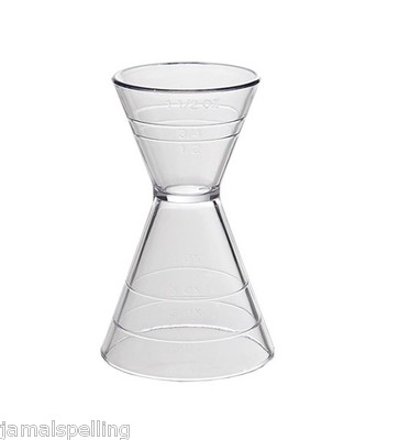 Plastic SUPER  DOUBLE JIGGER 3oz. X 1-1/2oz. Shot Pourer #8014 EACH