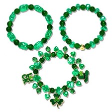 PHALIN 3PCS St.Patrick's Day Bracelets for Women Glitter Large, Colorful