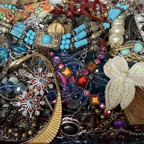 Vintage & Modern Some Signed Costume Jewelry Lot Full Small Priority Box # 82
