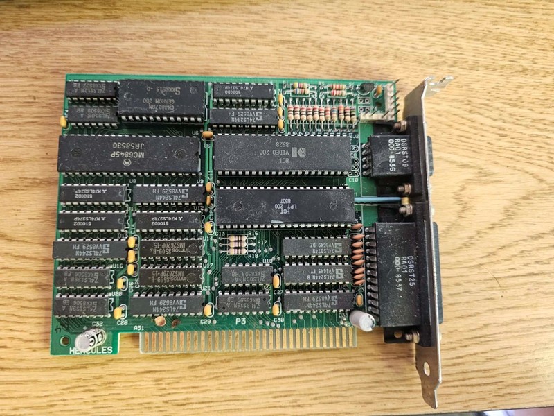 Vintage Retro Genuine Hercules GB200 8 Bit Isa Video Card IBM 5150 5155 5160 CGA