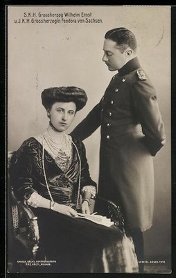Großherzog Wilhelm Ernst von Sachsen und Großherzogin Feodora, Ansichtskarte 