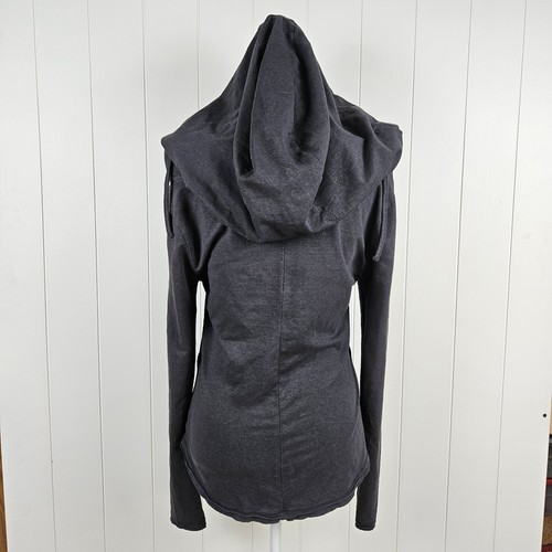 Prana Womens Medium Gray Hoodie Full Zip Up Hemp Organic Cotton Blend Stretch - Picture 6 of 10