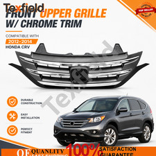Fit 2012-2014 Honda Crv Cr-v Front Bumper Grille Hood Upper Grill Wchrome Trim