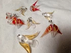 Lot 8 Vintage Hand Blown Art Glass Bird Figurines Murano Style Miniature