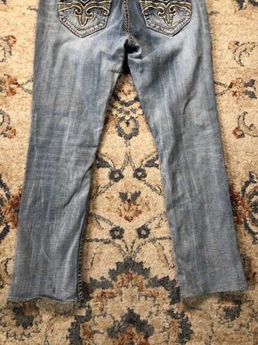 Rock Revival Jeans Women' 30 Blue Easy Straight Sukara Distressed Designer Denim - Picture 13 of 14
