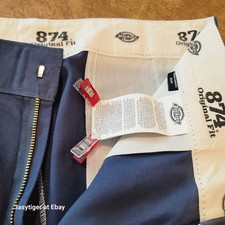 Dickies 874 Original Work Pants Navy Blue 36X34 Fit 35x33 Starch Sharp Creases