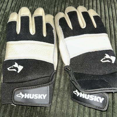 #ad LARGE HUSKY LEATHER WORK GLOVES Water Resistant $15.49
