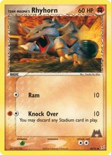 Team Magma's Rhyhorn 68/95 Common EX Team Magma vs Team Aqua Pokemon TCG Card NM
