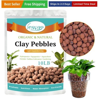 10 LB Organic Leca Clay Pebbles for Plants, 4mm-16mm 100% Natural Leca Balls ...