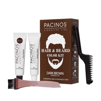 Hair & Beard Color Kit (Dark Brown) - Hair Color For Men, Eliminates Grays in...