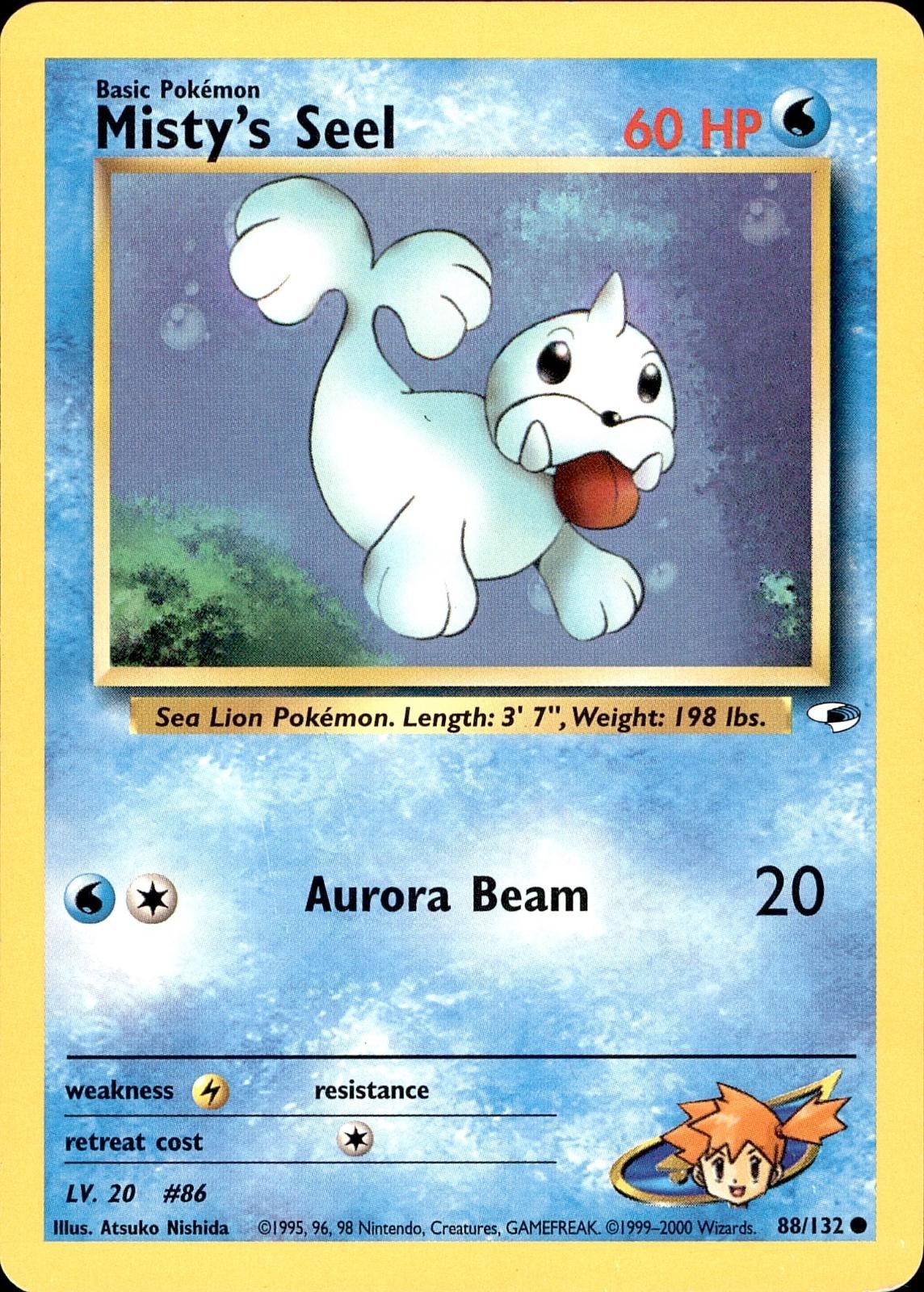 POKEMON MISTY'S SEEL 88 GYM HEROES 132 COMMON UNLIMITED MP