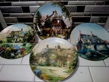 Marty Bell Country Cottage Collection Plates by Hamilton 1991 1992- Set of 4