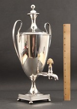 Large 18thC Antique George II Neoclassical Sheffield Plate Hot Water Urn Pot 