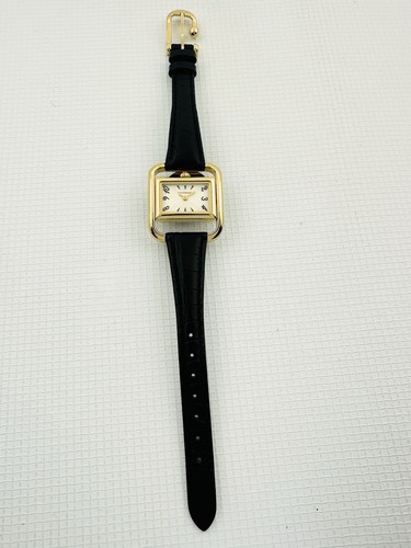 BCBGMAXAZRIA Ladies BG6005 Classic Slim YGP Case Black Leather Strap Watch - Picture 8 of 23