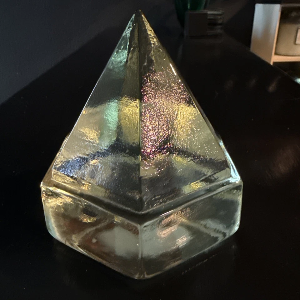 Винтажная корабельная 6-сторонняя палубная призма зеленое стекло морская пирамида лодка пресс-папье - Изображение 3 из 3