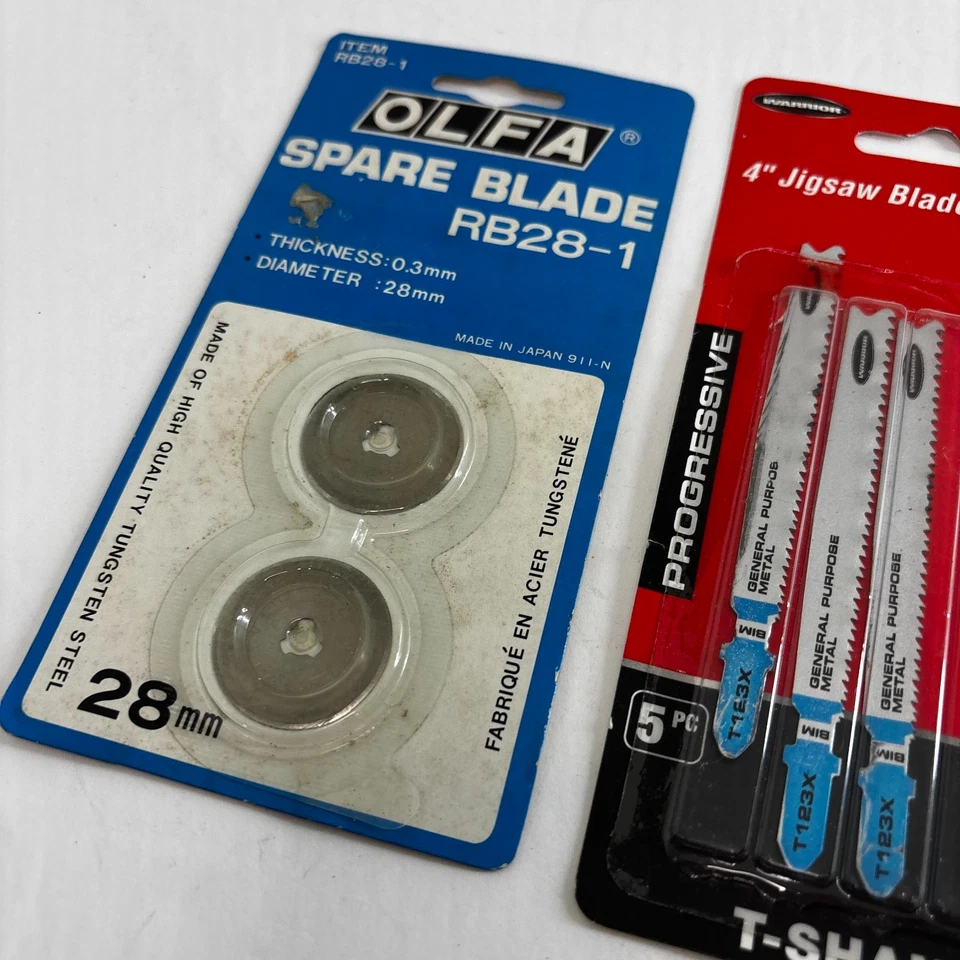Lot of 3 Cutting Tools OLFA Rotary Cutter Spare Blades RB28-1 & Warrior Jigsaw - Image 3 of 4