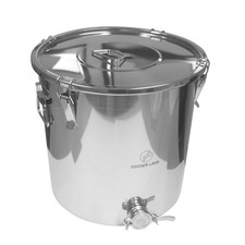 FISCHER Edelstahl Honigk&uuml;bel  50 Liter mit Honigquetschhahn lebensmittelecht