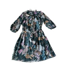Cooper St Shift Dress Women's Green Floral Pine Grove Tie Waist Size 4 NWT