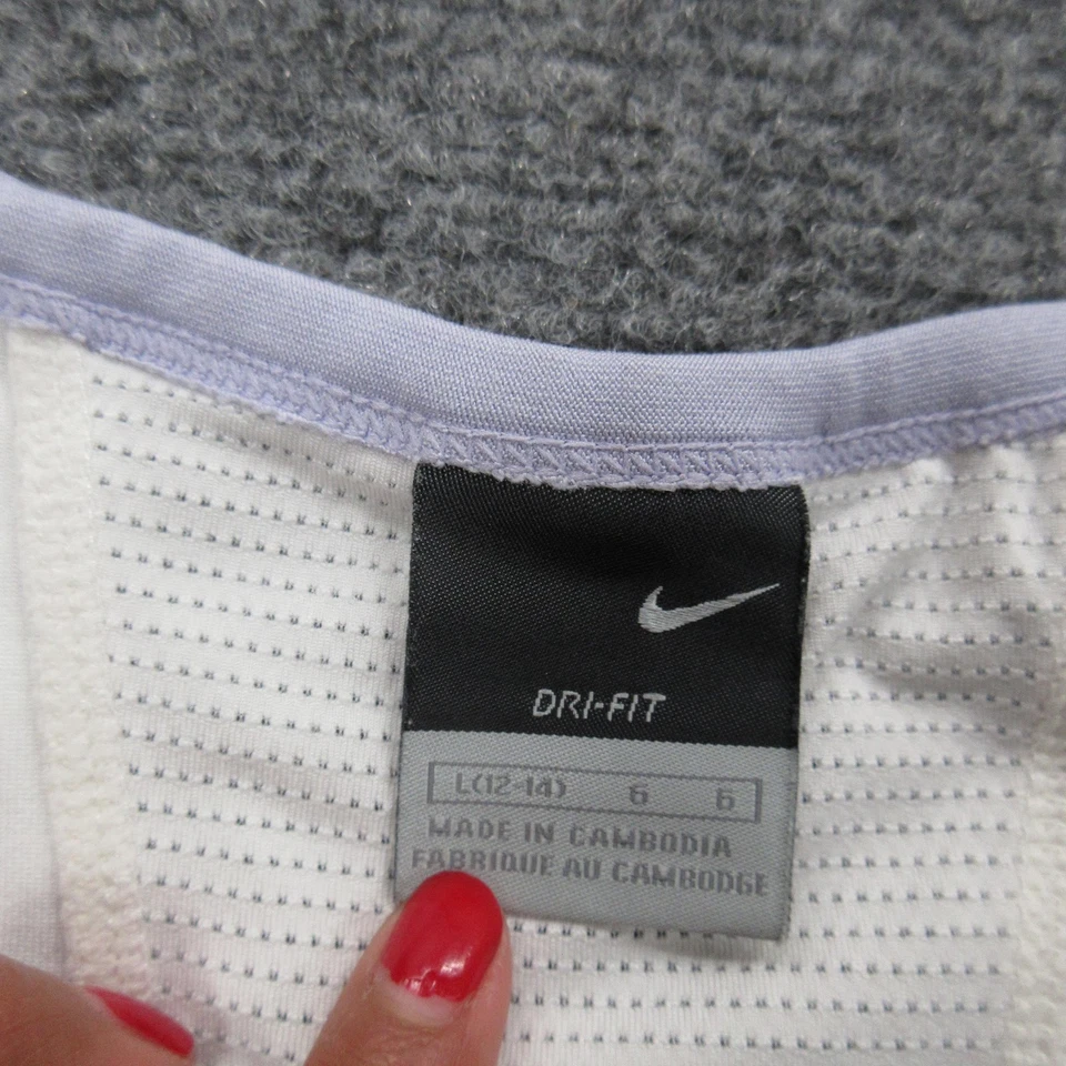 Camiseta de tirantes para correr Nike Dri-FIT talla grande Blanco Rojo Paneles de malla Camiseta deportiva Foto 3 de 4