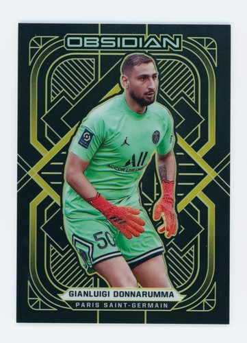 2021-22 Gianluigi Donnarumma Panini Obsidian Yellow PSG Soccer Card 3/10