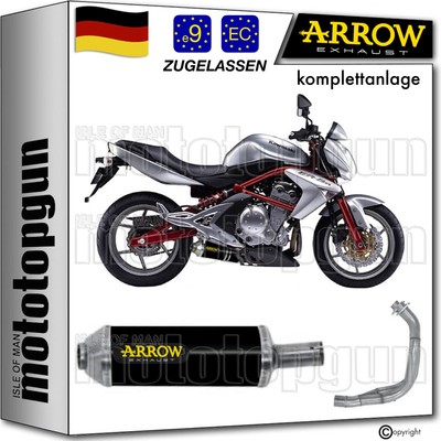 komplettanlage open schwarz maxi arrow fur kawasaki er6n er-6n 2011 11