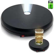 JAYEGT Motorized Rotating Display Stand with LED Light , 10 Inch /55Lbs Load,360