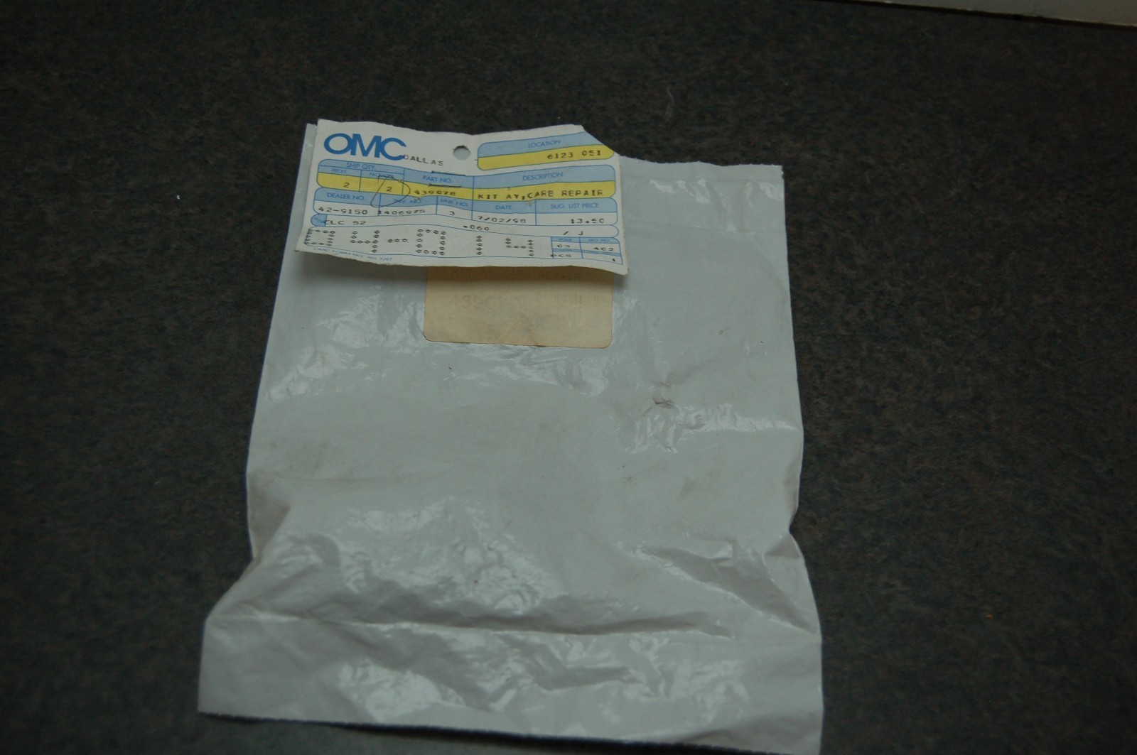 NOS GENUINE OMC 439078 Carburetor Repair Kit 437327 NEW 0437327 OLD ...