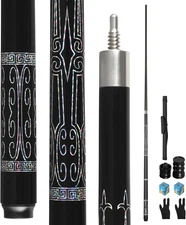 Carbon Fiber Pool Cue Stick 20-21 Oz, Professional 13Mm Rainbow Tip, 3/8 * 8 Joi