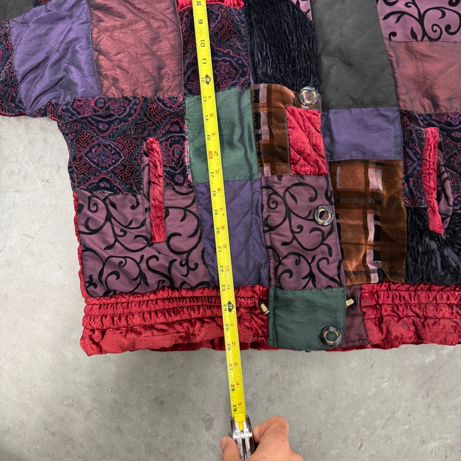 Vintage Unique Patchwork Quilted Jacket Womens Co… - image 7