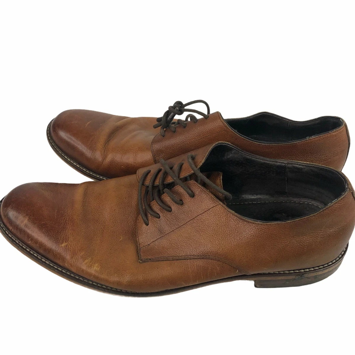 Aston Grey Orlando Brown Leather Derby Oxford Dress Shoes Size Men s 13