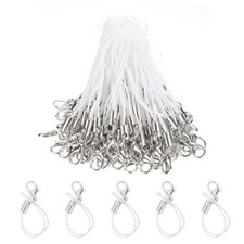 200Pcs Lobster Clasp Cords Clasp Strap Lanyard Charm Rope White